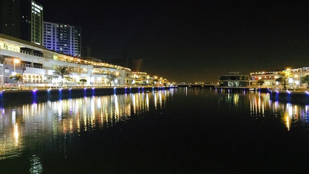 Amwaj lagoon, one of the most beautiful places in Bahrain on weekends.