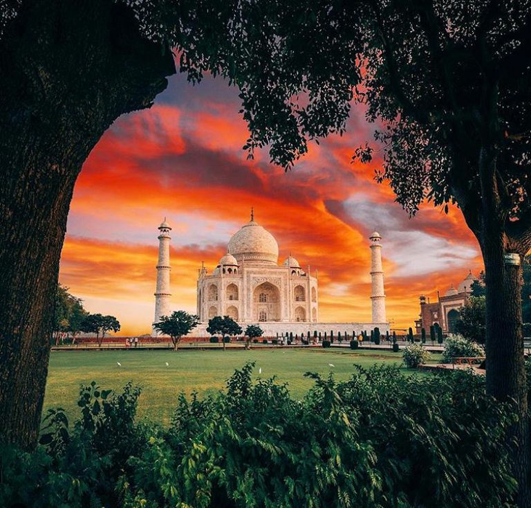 Taj Mahal View at evening time
