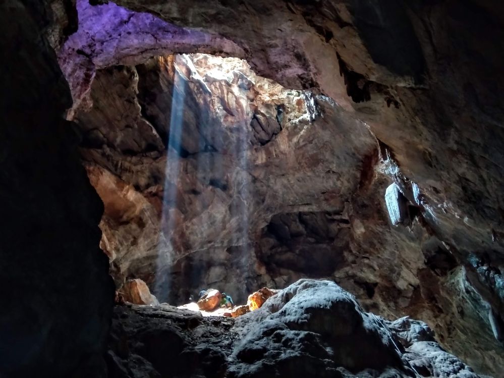 Light Pillar inside Borra Caves