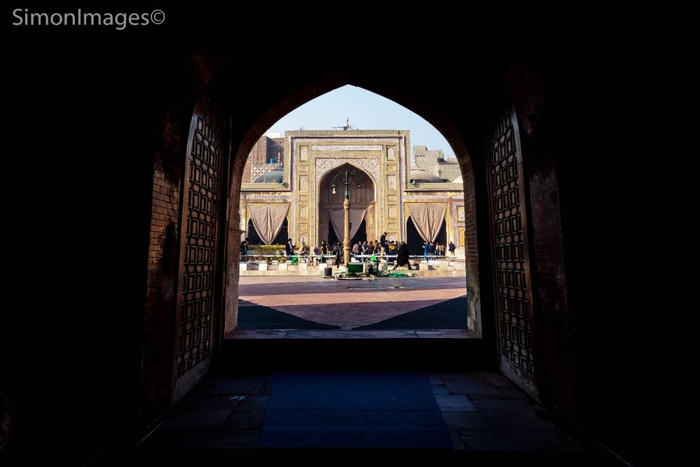 View of Wazir Khan Mosque Lahore, Punjab - Pakistan.