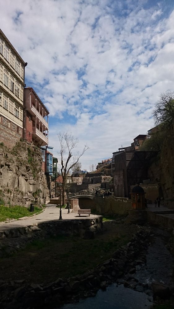 I would like to show a very interesting place in the center of Tbilisi, Georgia. There are beautiful landscape, interesting old buildings and even waterfall.