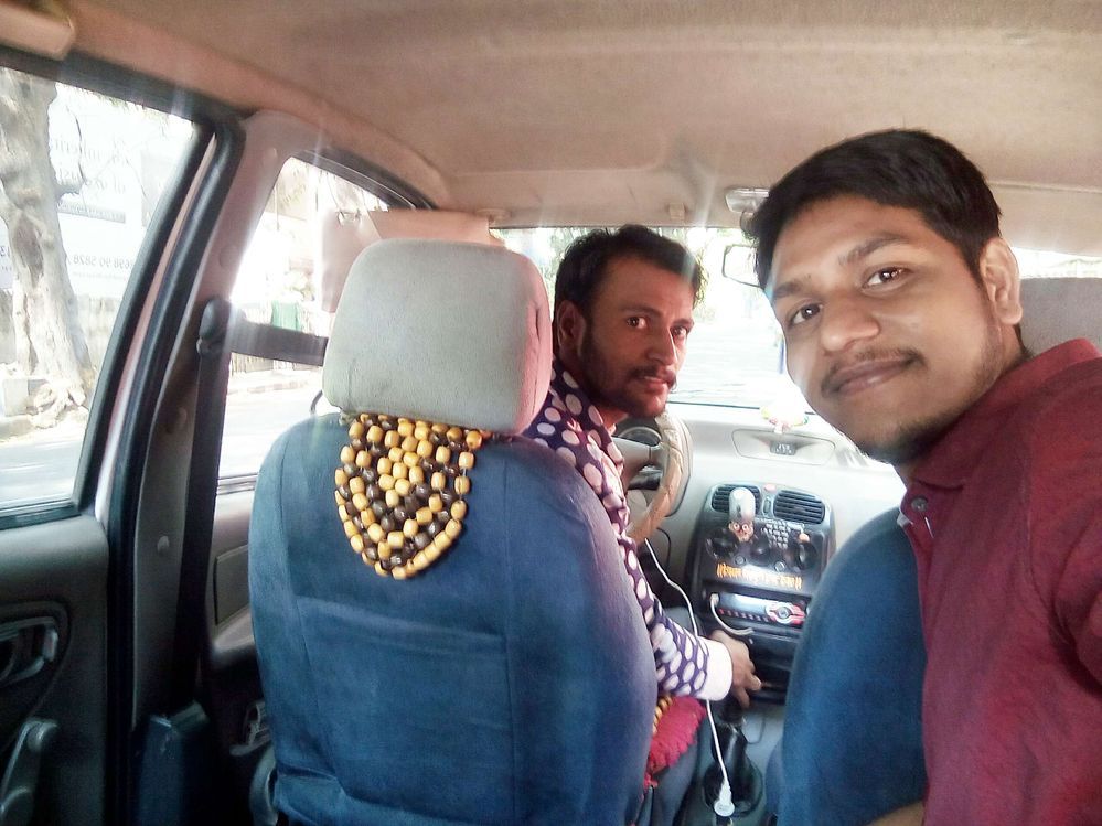 With Cab Driver Mr.Sunil while Heading For Meetup