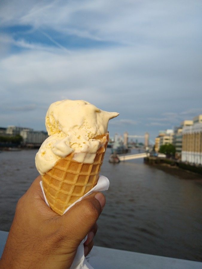 My favorite ice cream flavour and Tower Bridge in the background