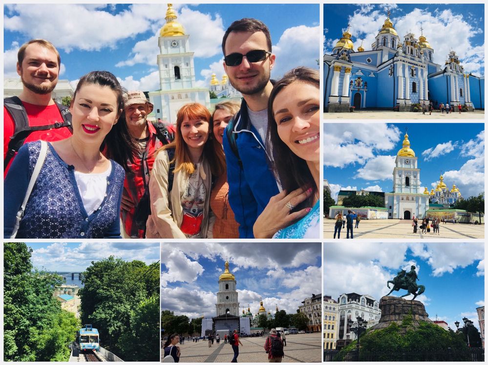 Caption: Kyiv LG visiting St. Michael Monastery and St. Sophia Cathedral, passing Funicular on the way and the Monument to Bohdan Khmelnitsky national hero (Kyiv LG Team)