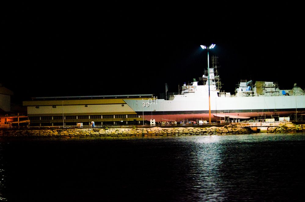 Naval Docks at night