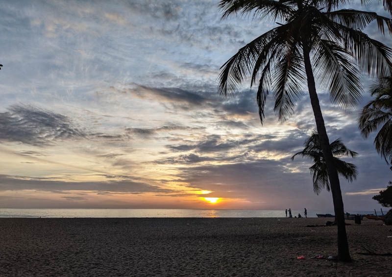 Beautiful sunrise view at Kallady Beach Sri Lanka
