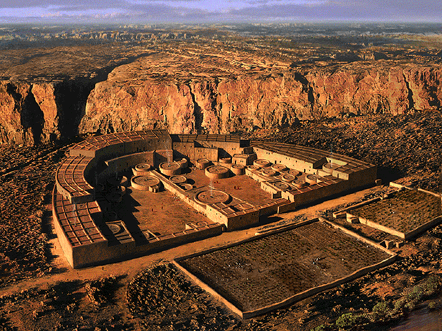 Chaco Canyon, New Mexico, USA (aerial)