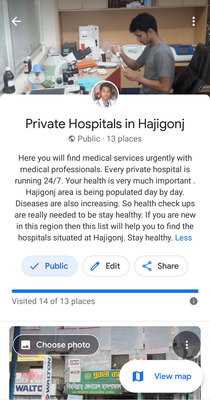 Image showing Google map hospital listings done by Shah Imran  Sheikh