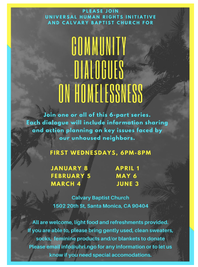 Here's the "Community Dialogues on Homelessness"  flyer that Joe shared with me.