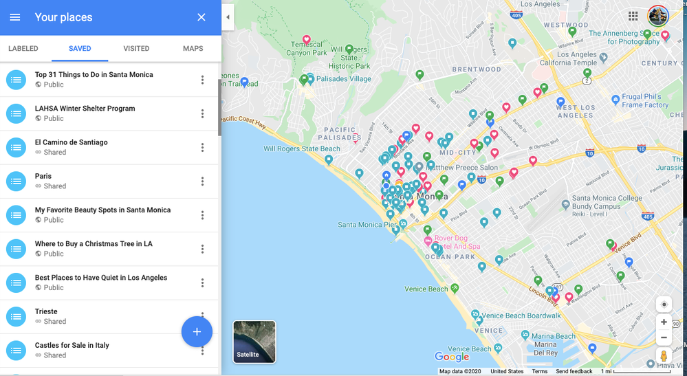 Here's a map of all my favorite places in Santa Monica, California. I love making Lists!