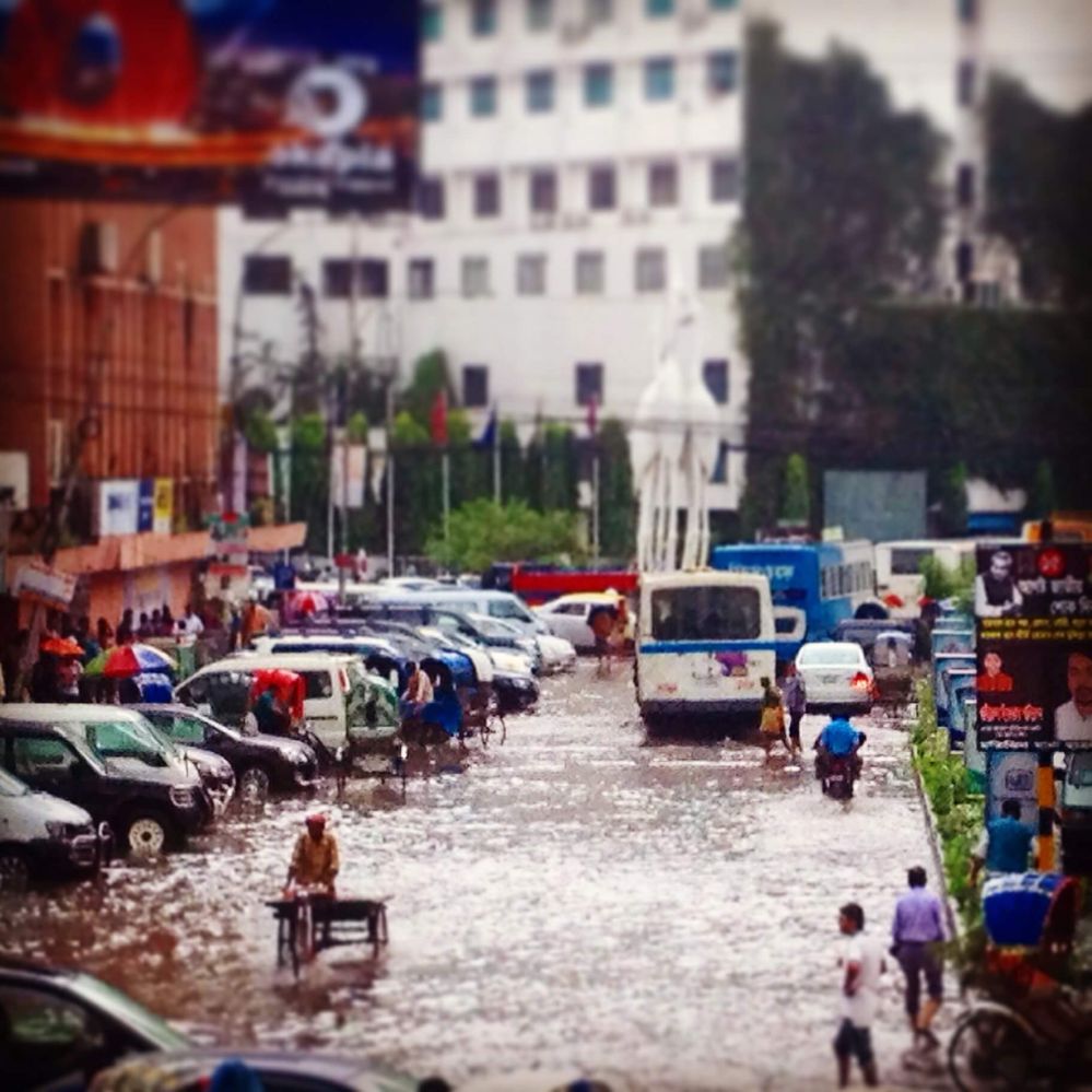 Motijheel- on another rainy day, the water clogged road was really a sight to see