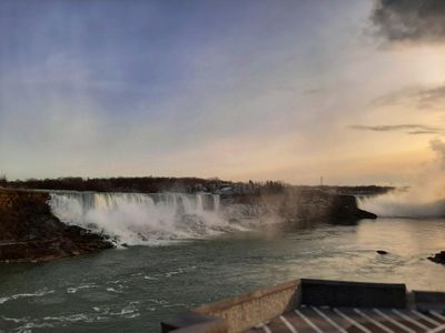 Snapshot of the two waterfalls during sunset