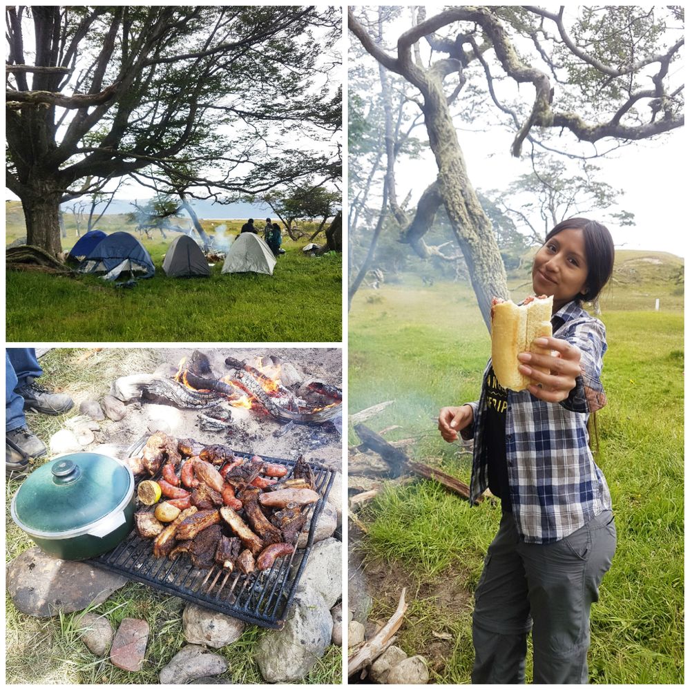 Campamento y disfrutando de unos choripanes con mi hermana Emilce :)