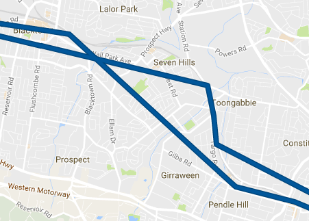 Here's what Google maps thinks about where I'm going to and from work via the train. All the detection points are very close to the train line.