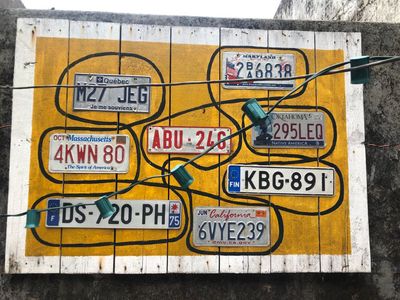 Decorative painting based on old car plates (You may recognize you car LOL)