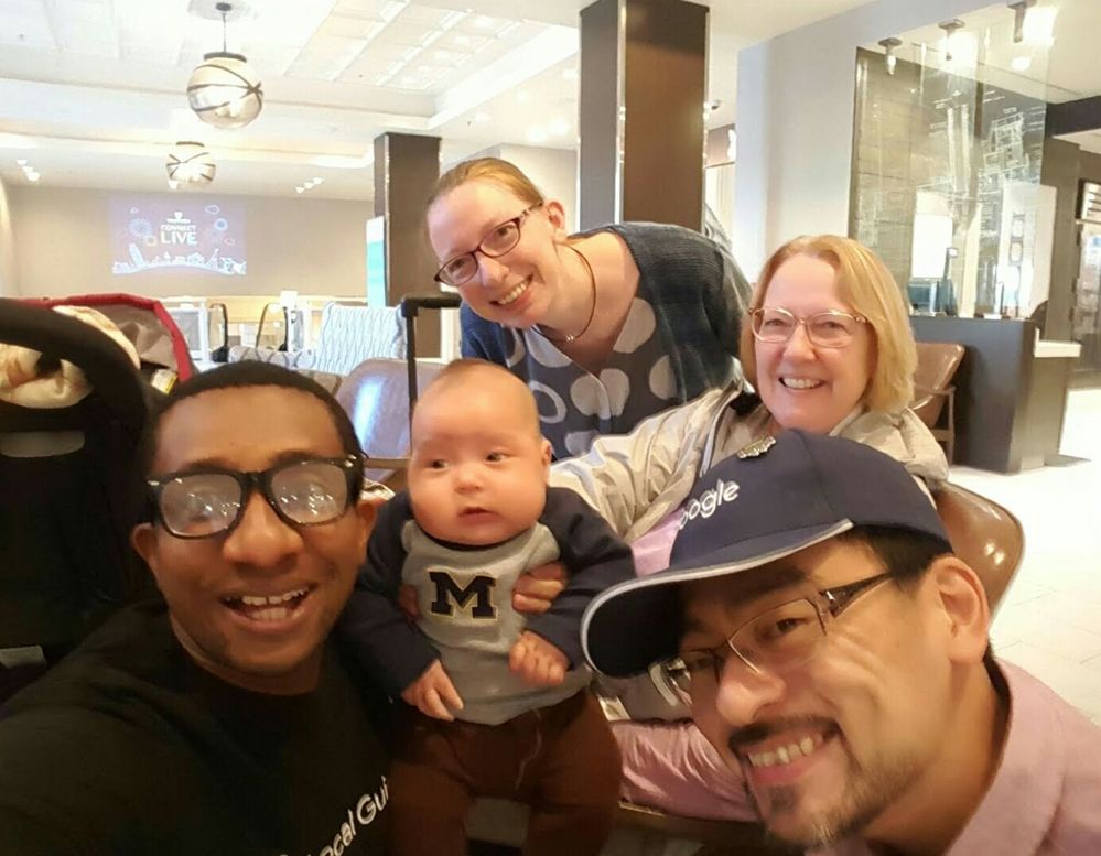 Caption: A selfie of Emeka with Hiroyuki and his family, smiling for the camera. (Courtesy of Local Guide @EmekaUlor)