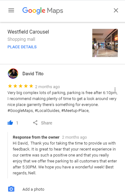 my review on Google Maps