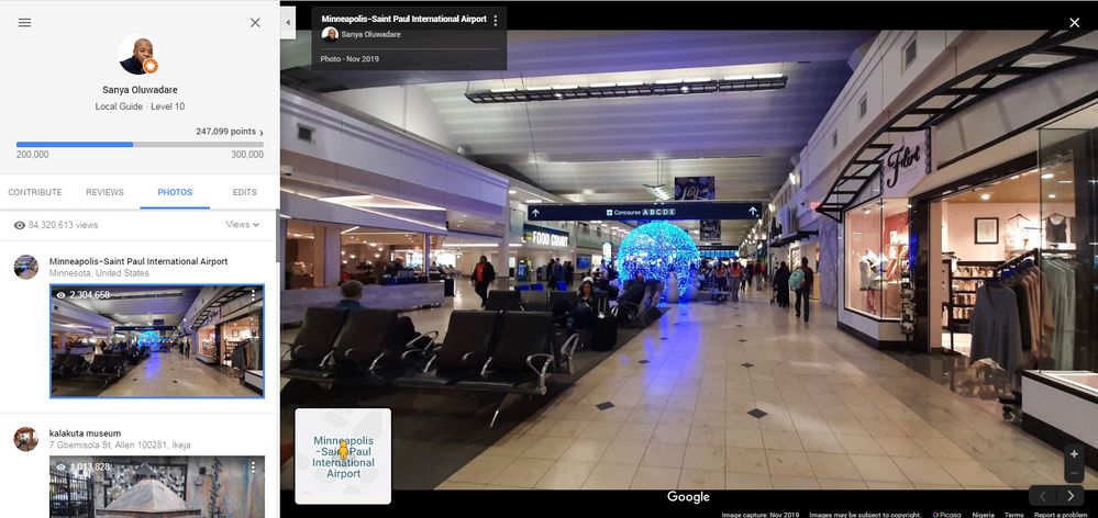 Screenshot of Minneapolis−Saint Paul International Airport on Google Maps