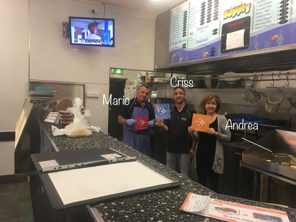 Meet the staff who received 90,000 views on Google Maps from one photo I took & reviewed on Brighton fish & chips shop in innaloo Perth Western Australia thanks guys your now Google stars