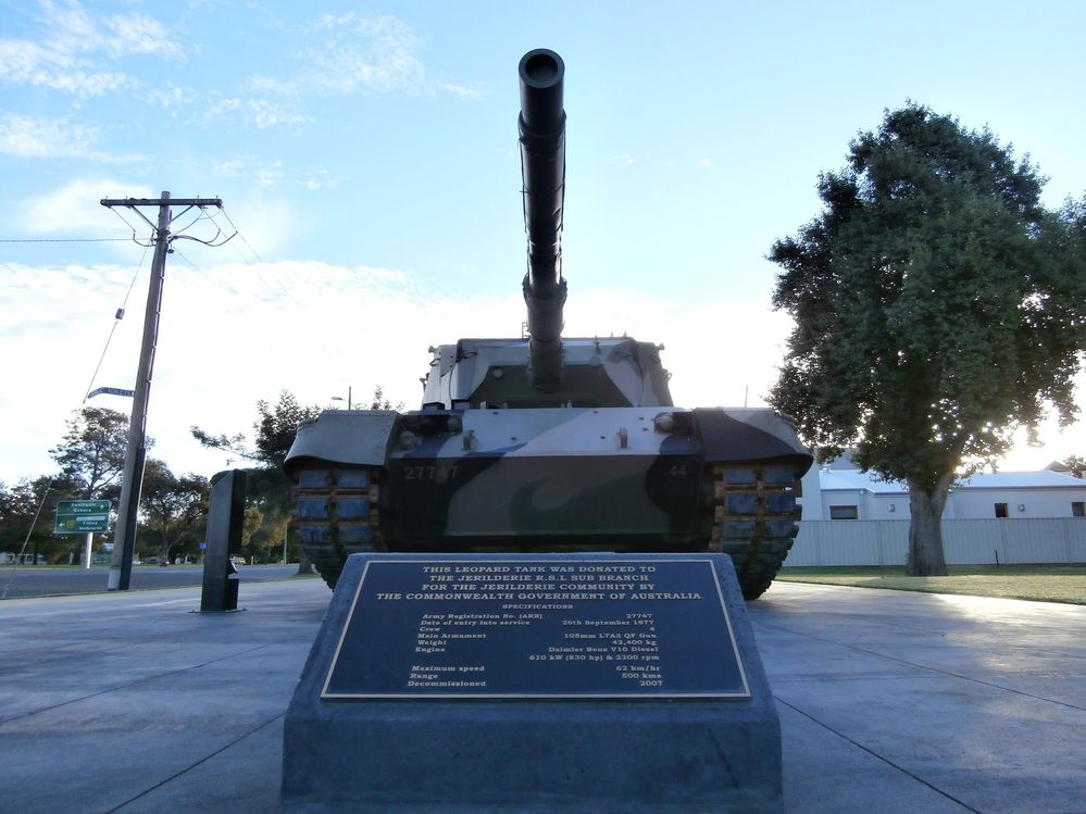 Leopard Tank donated by Jerilderie R.S.L, Jerilderie, NSW, Australia (Returned and Services League)