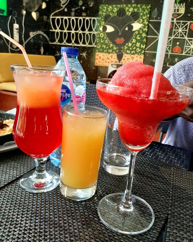 Caption: Chapman, Orange juice and a Strawberry Daiquiri at the Pavilion, Abuja captured by Local Guide @Zino_