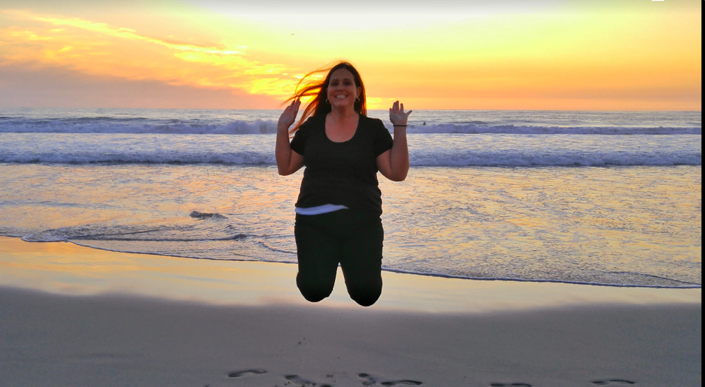 Jumping in Venice Beach, California