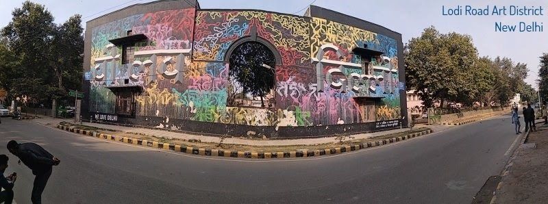 Abstract Art on the walla at Lodi Road Art District in New Delhi