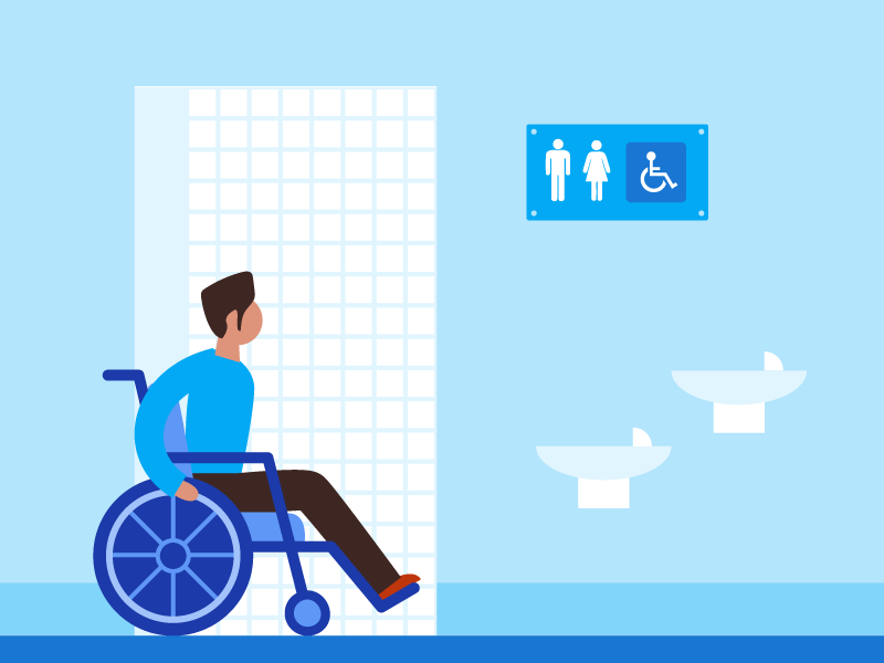 Caption: An illustration of an accessible bathroom.