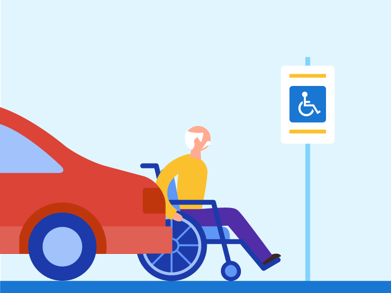 Caption: An illustration of an accessible parking area.