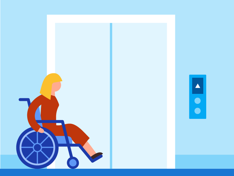 Caption: An illustration of an accessible elevator.