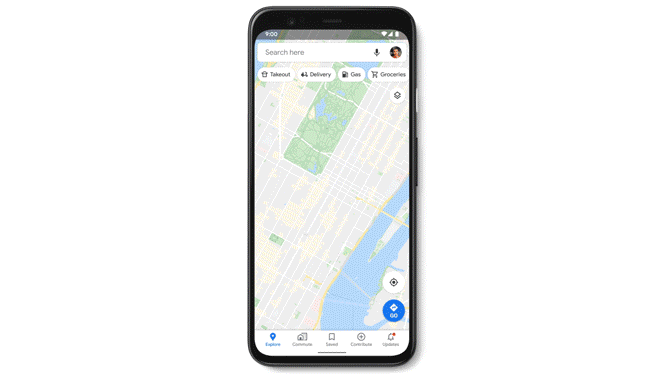 Caption: An illustrated gif showing the new Accessible Places feature on Google Maps.