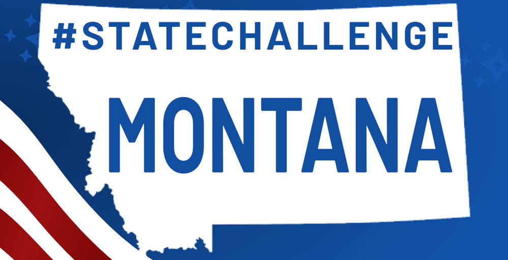 A banner with stars, stripes, and an outline of the state Montana, created by @kwiksatik