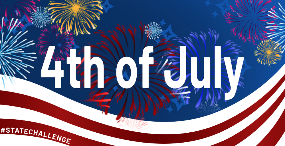 A banner with stars, stripes, and fireworks. Created by @kwiksatik.